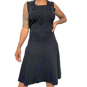 Yigal Azrouël Black Pleated Tennis Dress Small